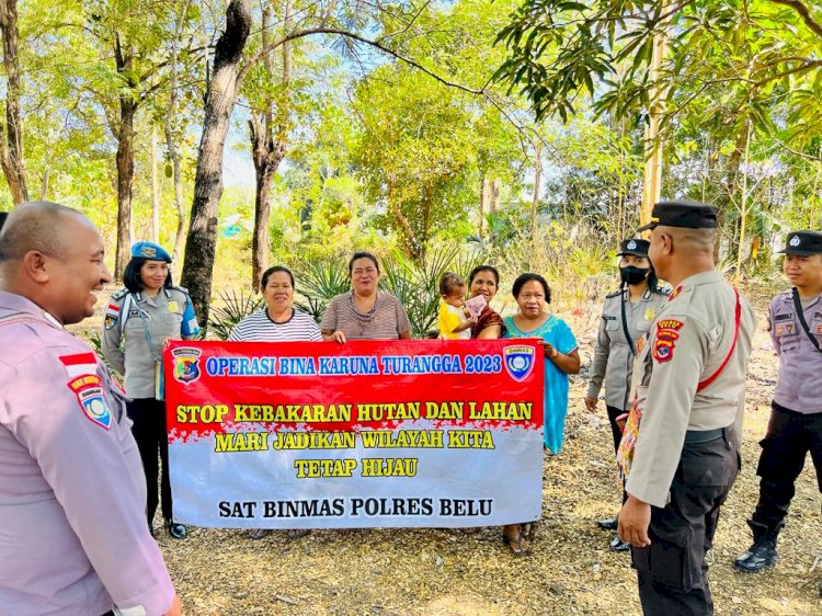 Jelang Berakhir Operasi, Satgas Bina Karuna Polres Belu Imbau Warga di Dua Lokasi Stop Bakar Hutan dan Lahan