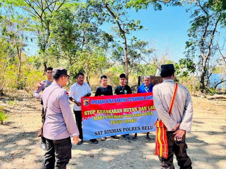 Hari Terakhir Operasi, Satgas Bina Karuna Polres Belu Ingatkan Warga di Dua Lokasi ini Tentang Bahaya Karhutla