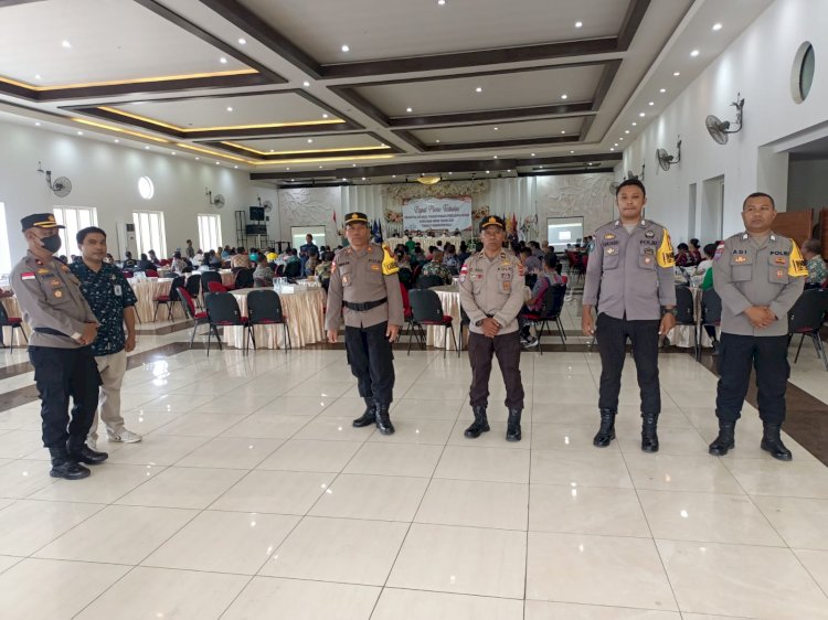 Jamin Keamanan, Polres Belu Turun Penuh Amankan Rapat Pleno Hasil Pemilu 2024 Tingkat Kabupaten