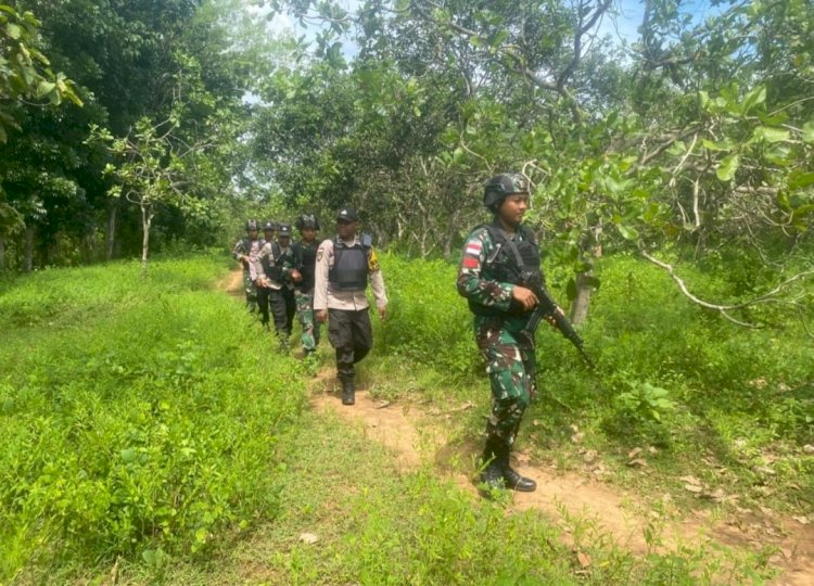 Susuri Hutan dan Pinggir Sungai, Personel Pos Turiskain bersama Yonif 742/SWY Kompak Patroli Jalan Kaki Jamin Keamanan di Tapal Batas