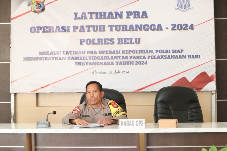 Buka Latihan Pra Operasi,  Kabag Ops Polres Belu Imbau Anggota Pahami Sasaran dan Cara Bertindak dalam Operasi Patuh Turangga 2024