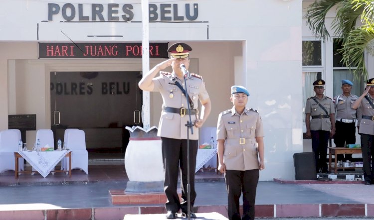 Dengan Semangat Menuju Indonesia Emas 2045, Kapolres Belu, AKBP Benny Miniani Arief Pimpin Upacara Hari Juang Polri