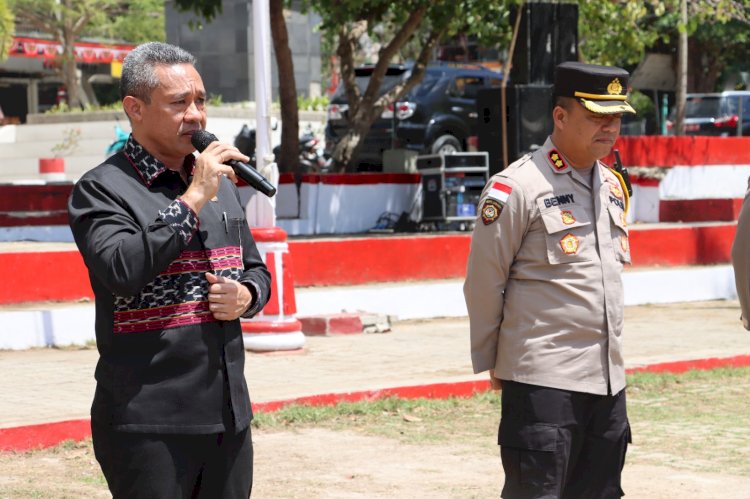 Hadir Menyaksikan Simulasi Sispamkota, Sekda Belu Apresiasi Kesiapan Polres Belu dalam Pengamanan Pilkada Serentak 2024