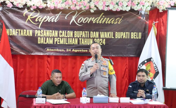 Rakor Pendaftaran Calon Bupati dan Wakil Bupati, Kapolres Belu Tegaskan Polri Netral dan Siap Amankan Tahapan Pilkada 2024