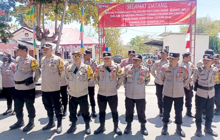 Pilkada 2024, Ratusan Personel Polres Belu Sukses Amankan Hari ke 2 Pendaftaran Balon Bupati dan Wakil Bupati Belu