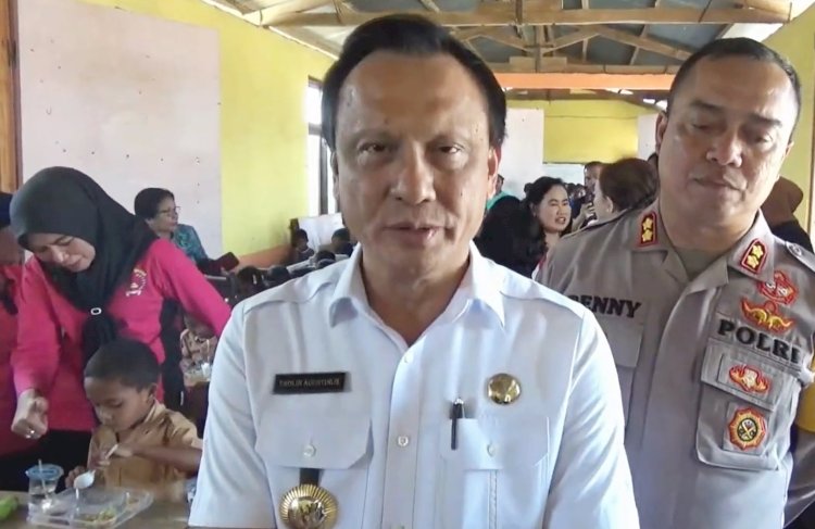 Kapolres Belu bersama Ketua Bhayangkari Hadiri Uji Coba Makan Bergizi Gratis untuk Ratusan Anak di Perbatasan