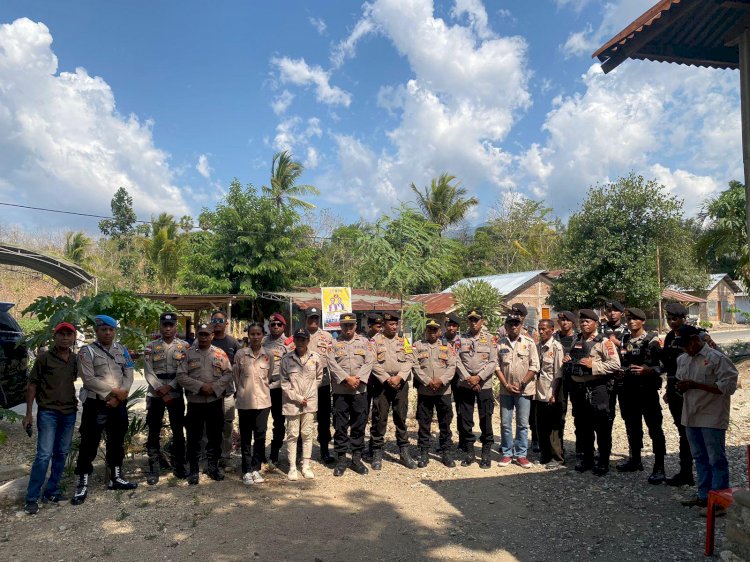 Polsek Raihat bersama Samapta Polres Belu Turun ke Desa Aitoun Amankan Kampanye Paslon Bupati dan Wakil Bupati Pilkada 2024