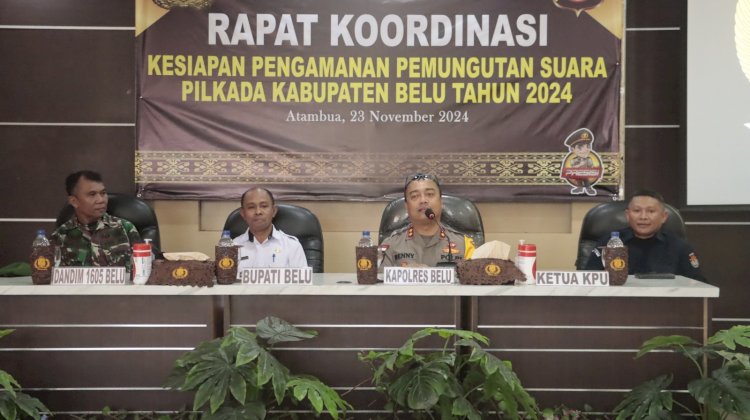 H-4 Coblos, Polres Belu Undang Instansi Terkait Gelar Rakor Kesiapan Pengamanan Pemungutan Suara Pilkada 2024