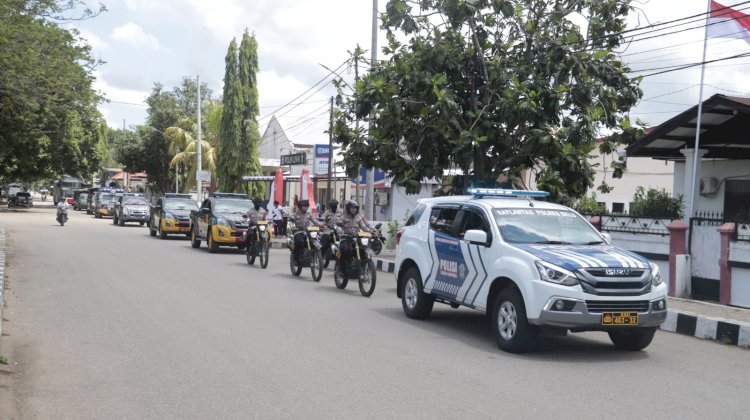 Pastikan Situasi Kondusif di Masa Tenang Pilkada 2024, Polres Belu bersama TNI dan Brimob Gelar Patroli Skala Besar