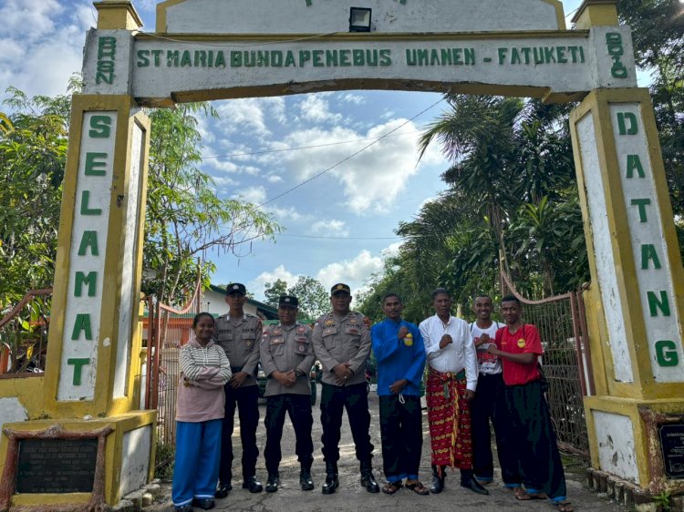 Ibadah Minggu, Personel Ops Lilin Polres Belu Turun ke Gereja Beri Keamanan dan Kenyamanan Umat saat Beribadah