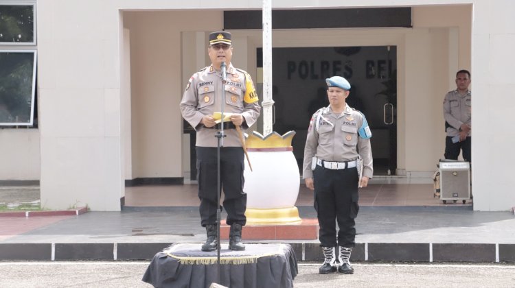 Pimpin Upacara Naik Pangkat, Kapolres Belu: Ini Adalah Hasil Usaha dan Jerih Payah Rekan-rekan dalam Pelaksanaan Tugas