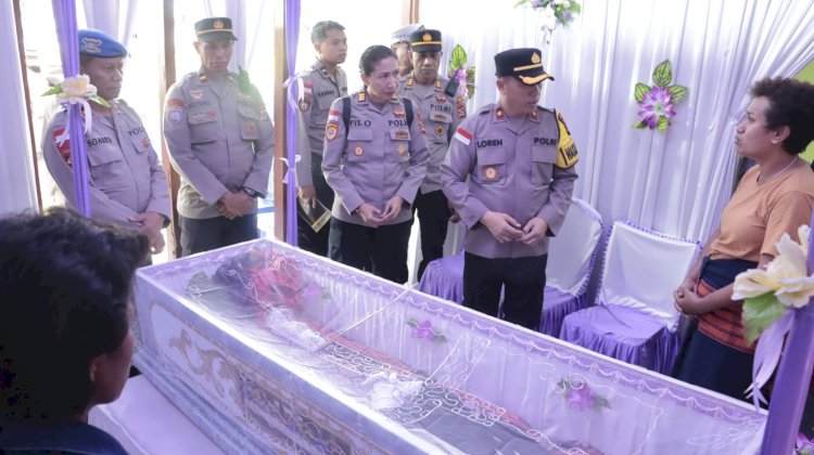 Sampaikan Belasungkawa,Wakapolres Belu Melayat ke Rumah Duka Almarhum Brigpol Purnawirawan Kehi Syiprianus