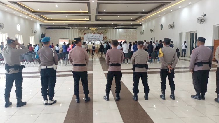 Polres Belu Sukses Amankan Rapat Pleno Penetapan Paslon Bupati dan Wakil Bupati Belu Terpilih Tahun 2024