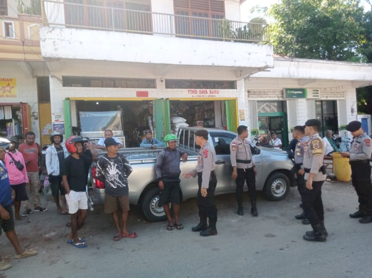 Patroli di Hari Libur Waisak, Tim Presisi Samapta Polres Belu Sisir Dua Pasar Tradisional Cegah Segala Bentuk Aksi Premanisme