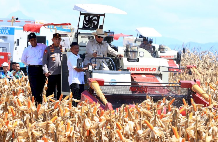 Presiden Prabowo Senang Panen Raya Jagung Inisiasi Polri Berhasil