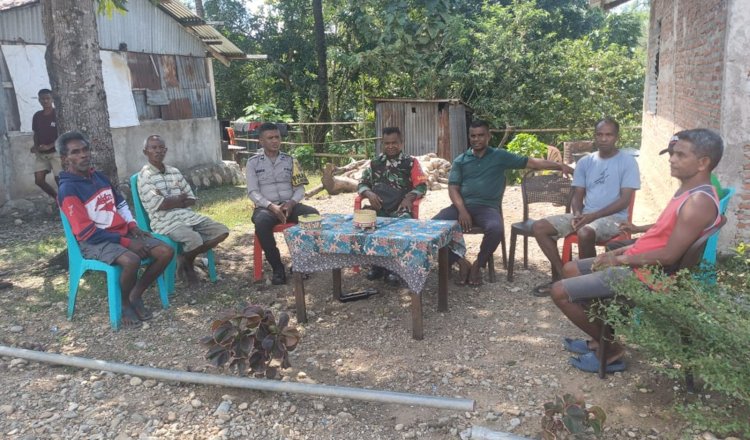 Sinergi Ciptakan Kamtibmas yang Kondusif, Bhabinkamtibmas Polres Belu dan Babinsa Damaikan Warga yang Terlibat Kasus Salah Paham