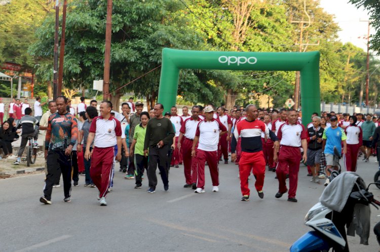 Semarakan Hari Bhayangkara ke 79, Polres Belu bersama Pemkab Gelar Car Free Day Wujudkan Ruang Aktivitas Tanpa Polusi Udara