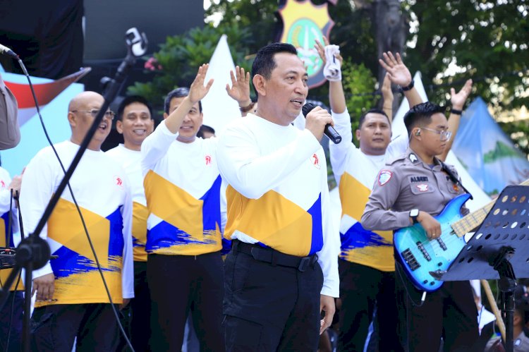 Bhayangkara Sport Day: Kapolri Bawakan Lagu God bless dan Bon Jovi di Bundaran HI