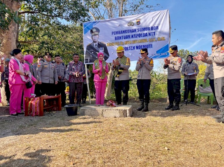 Polri untuk Masyarakat: Kapolda NTT Awali Pembangunan Sumur Bor di Polsek Noemuti Demi Akses Air Bersih