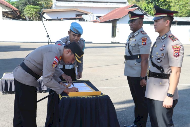 Rotasi Jabatan, Kapolres Belu, AKBP I Gede Eka Putra Astawa Pimpin Serah Terima Jabatan Kasat Lantas