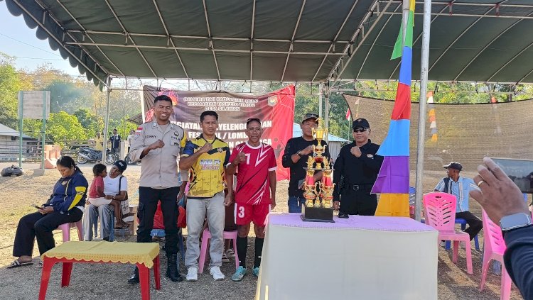 Hadir Turnamen Antar Dusun Sambut HUT RI ke 80, Bhabinkamtibmas Polres Belu Imbau Pemain Junjung Tinggi Sportivitas selama Pertandingan