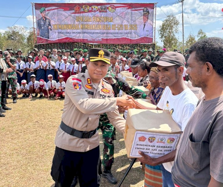 Hadir Penutupan TMMD ke 125, Kapolres Belu Apresiasi Upaya Nyata TNI Wujudkan Kesejahteraan Masyarakat di Wilayah Perbatasan
