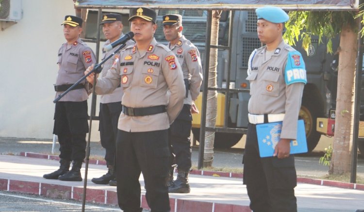 Gelar Apel Siaga, Kapolres Belu Pastikan Anggota Polri Siap Hadapi Segala Bentuk Unjuk Rasa