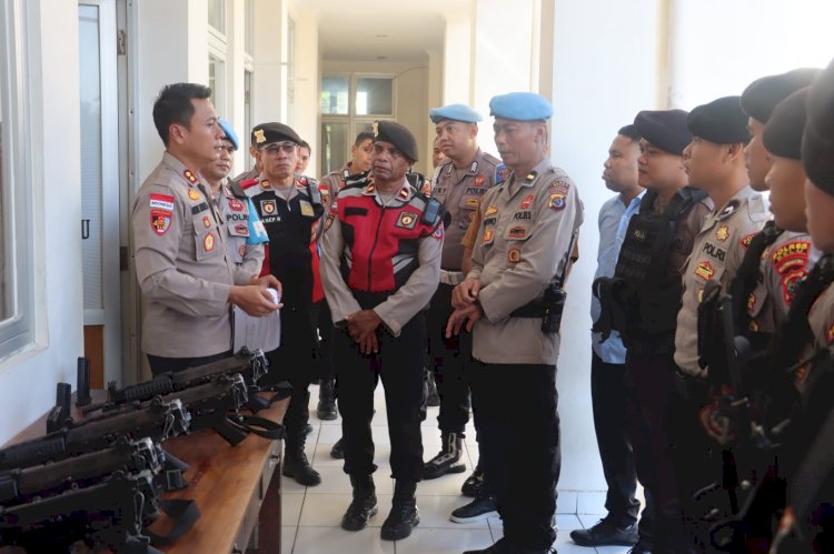 Cegah Penyalahgunaan, Kapolres Belu Gelar Pengecekan Senjata Api dan Amunisi Milik Polres dan Polsek Jajaran