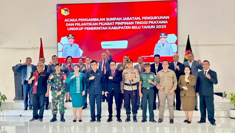 Kapolres Belu Hadiri Pelantikan 14 Pejabat Pimpinan Tinggi Pratama Lingkup Pemkab Belu Tahun 2025