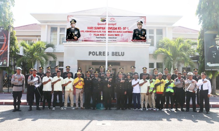 Pimpin Upacara Sumpah Pemuda dan Apel Kebangsaan, Kapolres Belu Sebut Ojol dan Buruh adalah Mitra Stategis Polri Dalam Menjaga Situasi Kondusif