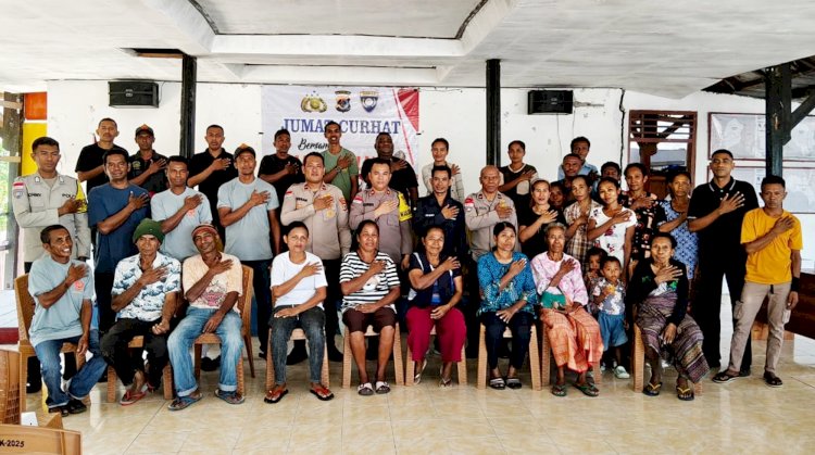 Jumat Curhat bersama Wakapolres Belu, Warga Desa Tulakadi Apresiasi Kinerja Polri dan Curhat Sulitnya Mendapatkan Air Bersih