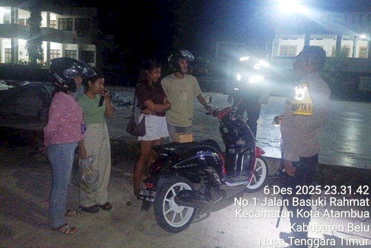 Patroli Hingga Dini Hari, Patroli Gabungan Polres Belu Bubarkan Muda Mudi yang Nongkrong hingga Larut Malam