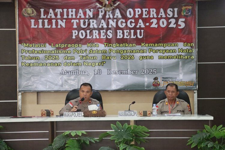 Pimpin Latihan Pra Operasi, Wakapolres Belu Tegaskan Anggota Pahami Sasaran dan Cara Bertindak dalam Operasi Lilin Turangga 2025