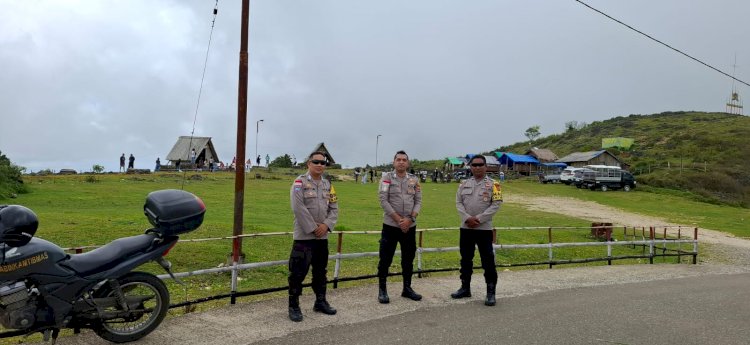 Tiga Hari Lakukan Pengamanan, Polsek Lamaknen Selipkan Pesan kamtibmas Kepada Ratusan Pengujung Wisata Fulan Fehan