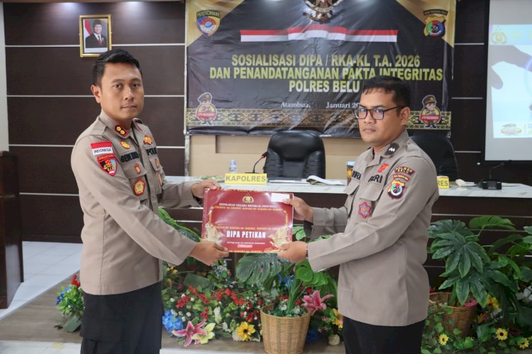Masuki Tahun 2026, Kapolres Belu Pimpin Kegiatan Sosialisasi DIPA/RKA-KL T.A 2026 dan Penandatanganan Pakta Integritas