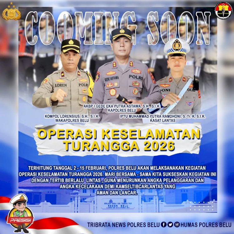 Tingkatkan Kesadaran dan Disiplin Masyarakat dalam Berlalu Lintas, Polres Belu Mulai Besok Gelar Operasi Keselamatan 2026