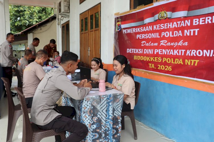 Deteksi Dini Penyakit Kronis, Bid Dokkes Polda NTT Gandeng Klinik Asa Gelar Rikkes Berkala Di Polres Belu