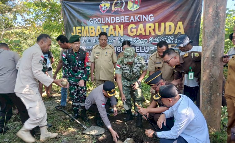 Wakili Kapolres Belu, Wakapolres Hadiri Grounbreaking Pembangunan Jembatan Garuda Penghubung Dua Kelurahan
