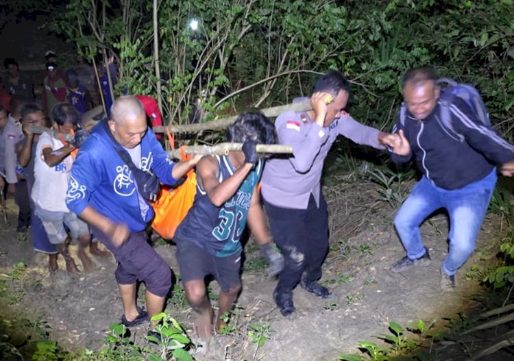 Susuri Hutan hingga Malam Hari, Polsek Tasifeto Timur bersama Unit Identifikasi Olah TKP dan Evakuasi Temuan Mayat di Dusun Baulenu