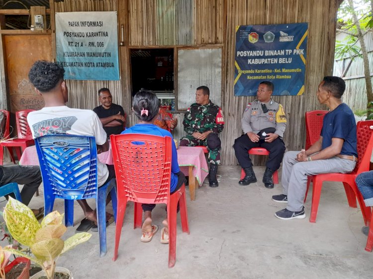 Sinergi Jaga Kamtibmas,Bhabinkamtibmas Polres Belu dan Babinsa Ajak Masyarakat Jauhi Perbuatan Melanggar Hukum