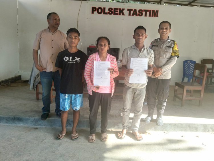 Kedua Pihak Sepakat Berdamai, Polsek Tasifeto Timur Selesaikan Kasus pengancaman Secara Restorative Justice