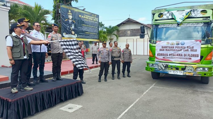 Dari Sembako hingga Perlengkapan Wanita dan Bayi, Polres Belu bersama Pemda Kirim Ribuan Paket bantuan Kloter Kedua untuk Korban Bencana Flores