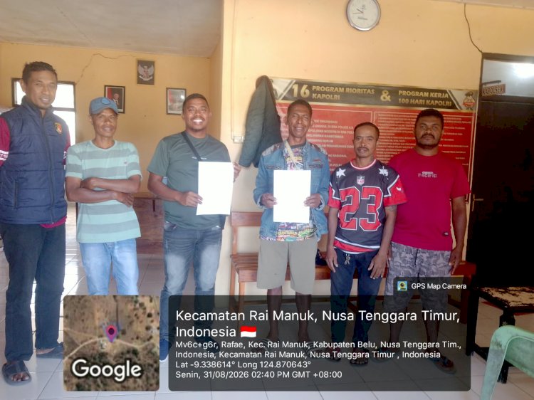 Damai Indah, Polsek Raimanuk Selesaikan Kasus Pengrusakan secara Restorative Justice