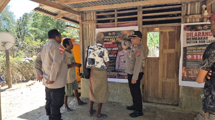 Sampaikan Imbauan Kapolres Belu tentang Karhutla, Kapolsek Raimanuk Ajak Warga Tidak Membakar Lahan di Kawasan Hutan Mandeu