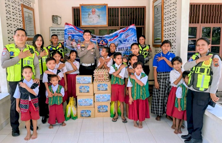 Tanda Cinta Kasih Polri untuk Sesama Jelang Hari jadi Lalu Lintas ke 71, Sat Lantas Polres Belu Salurkan Bansos untuk Anak Panti Asuhan Susteran Alma Atambua