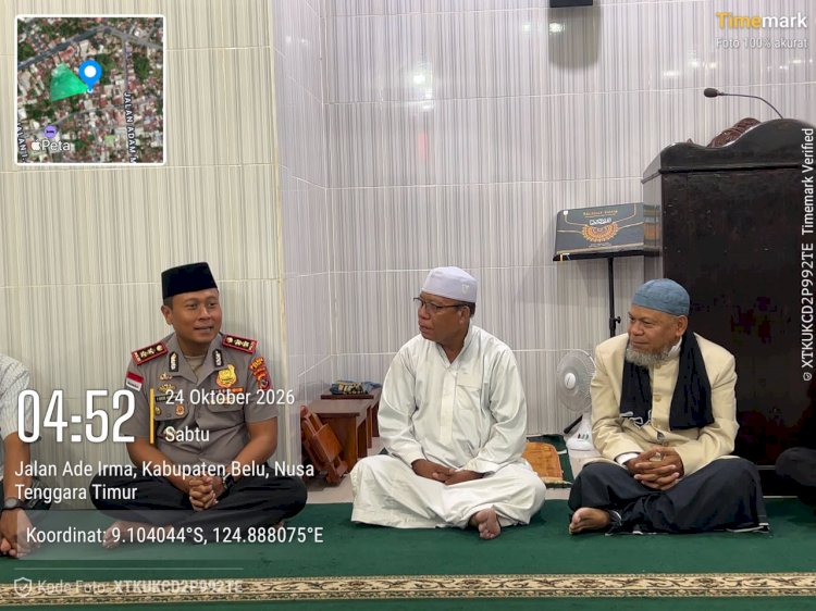 Subuh Keliling di Masjid Sakinah, Kapolres Belu Bawa Pesan Kamtibmas dan Ingatkan Tentang Bersyukur Atas Setiap Nikmat Tuhan
