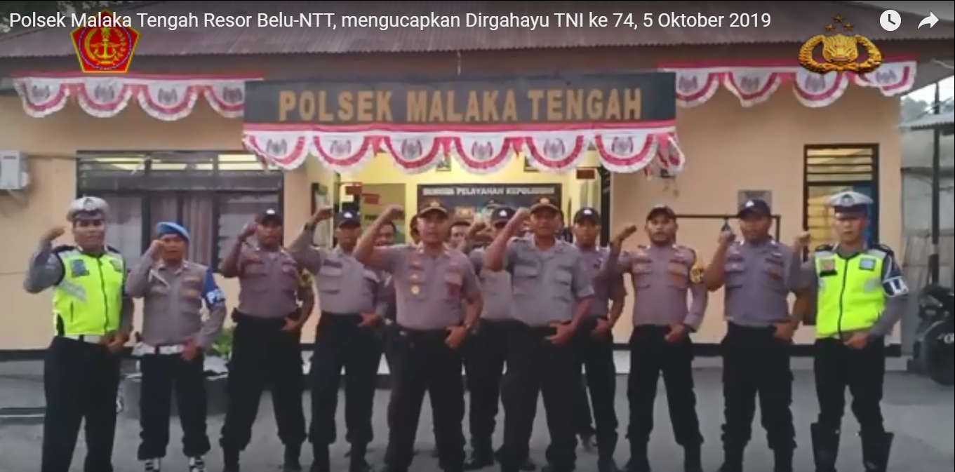 Kapolsek Malaka Tengah dan Anggota Ucap Selamat HUT TNI ke 74