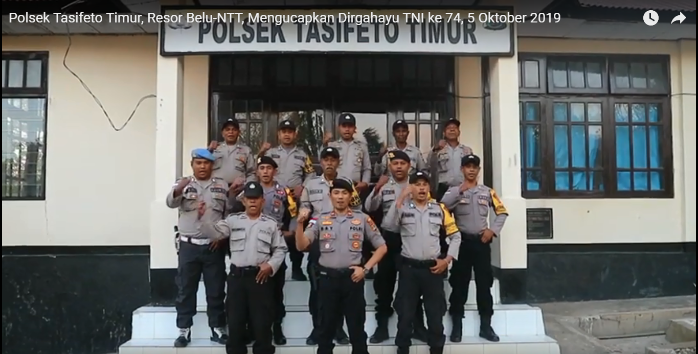 Kapolsek Tasifeto Timur dan Anggota Ucap Selamat HUT TNI ke 74