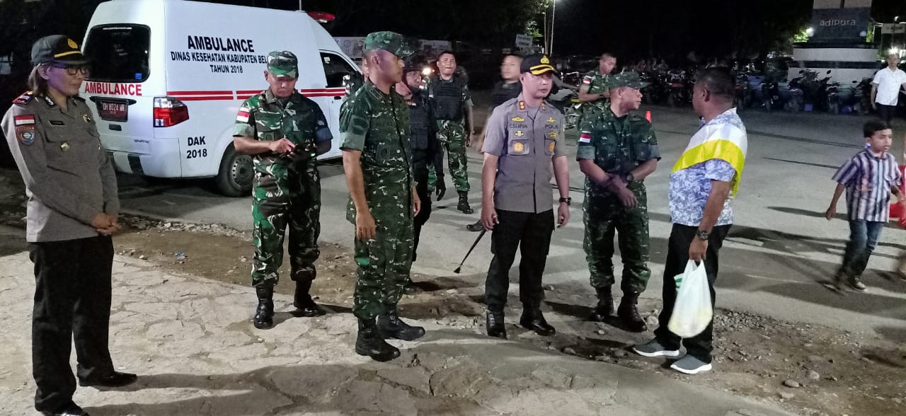 Sinergitas TNI-Polri, Kapolres Belu Bareng Dandim, Danyon RK 744/SYB dan Dansatgas, Cek Pengamanan Misa Malam Natal